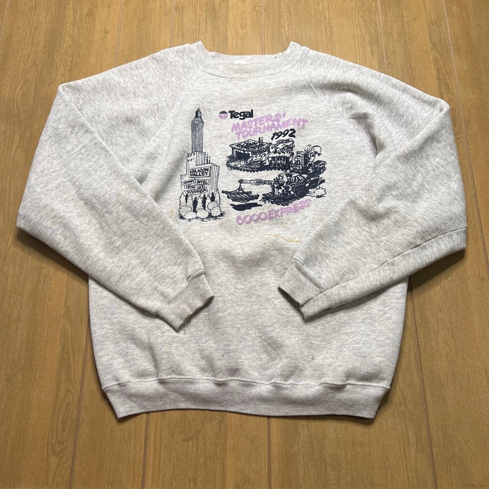Hanes Sweatshirt Mens XL Gray Tegal Masters Tournament 1992 Silicon Valley‎ 90s